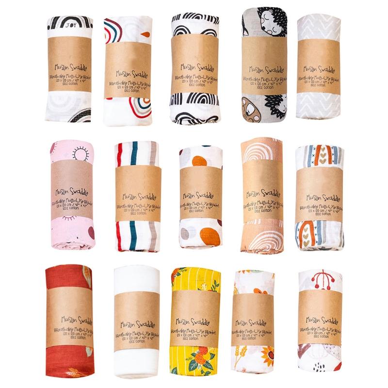 

Blankets & Swaddling Swaddle For Baby Boy Girl Large Muslin 47 X Inches Soft Breathable Receiving Blanket G99C, Rainbow 3