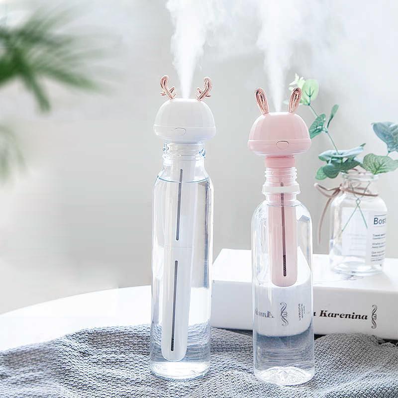 

Humidifiers Air Humidifier Water Bottle Portable Antler Ultrasonic Adjustable Height Mist Maker Aroma Diffuser For Home Office
