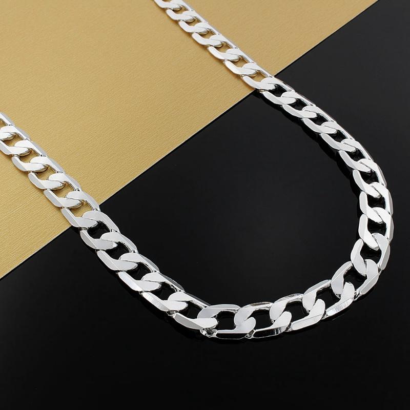 

Chains Classic 10MM Chain 925 Sterling Silver Necklace For Men's 20/24 Inches Luxury Brands Jewelry Wedding Christmas Gifts