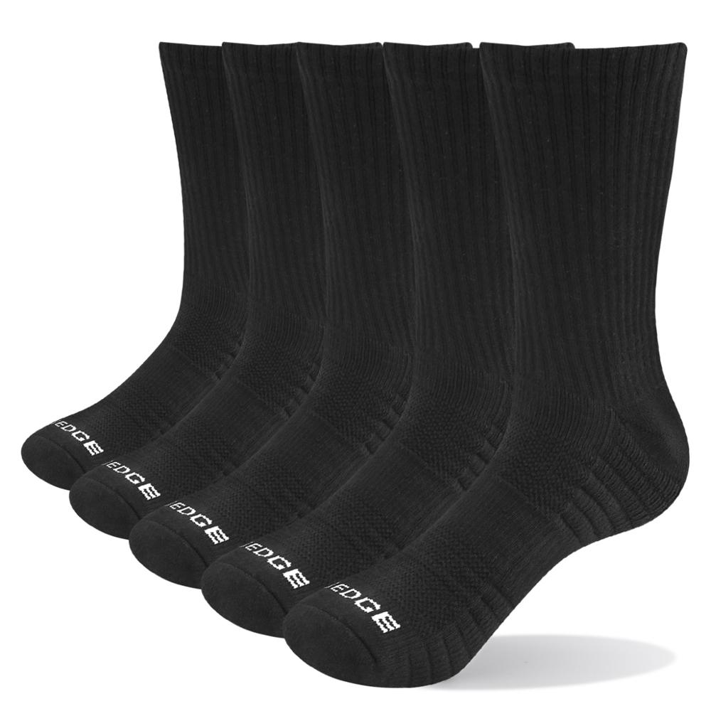 

YUEDGE Brand 3 Pairs 5 Pairs Men Bla Business Causal Cotton Cushion Wiking Comfortable Runing Hiking Sports Crew Dress So, 3p1901bk