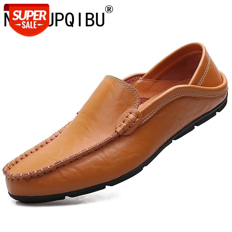 

Spring New Leather Peas Shoes Men's Lazy Shoes Large Size Driving Casual Men's Tide Sneaker #tz33