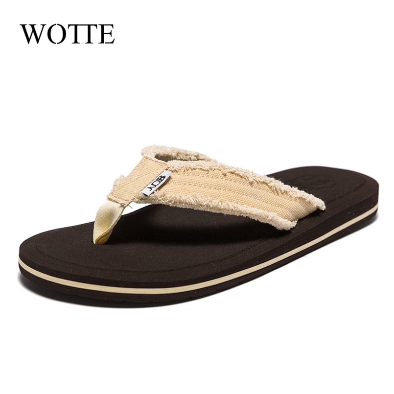 

Men Flip Flops Comfortable Slippers Beach Sandals Shoes for Big Size40-48 Casual zapatos para hombre 210607, Beige