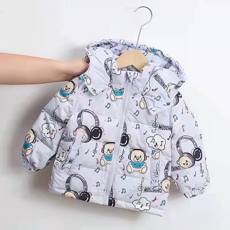 

Winter Kids Down Coat Jacket Boy Girl Baby Outerwear Warm Greatcoat Jackets Hooded Sportswear Outdoor 100-160 Designer, White