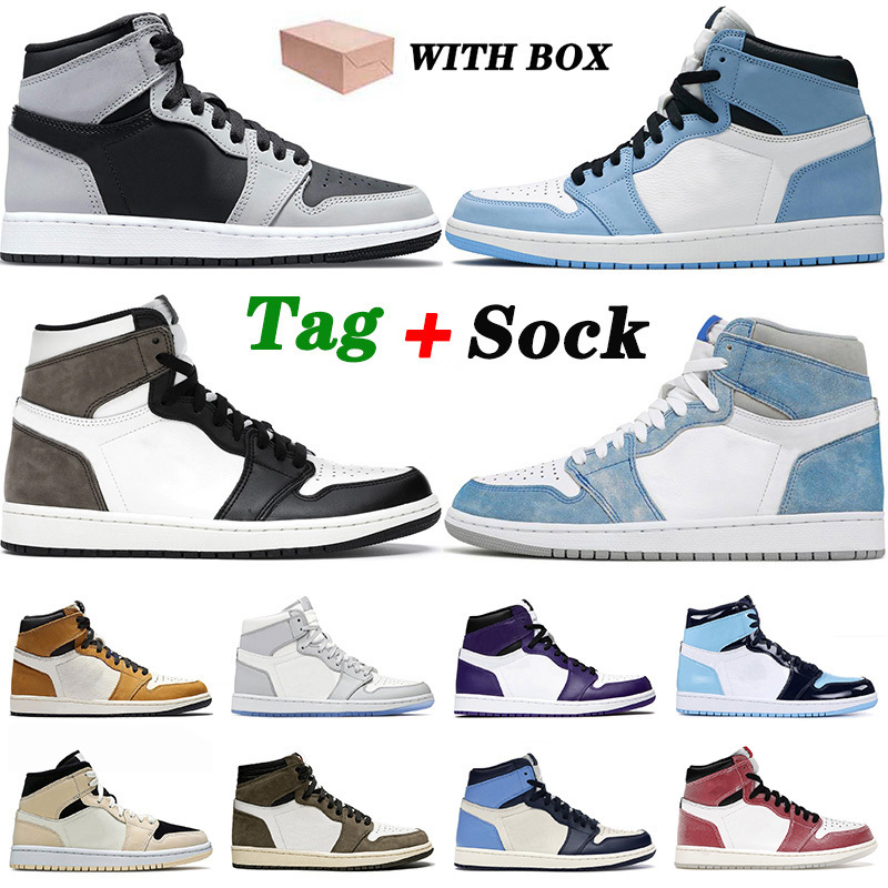 

Shoes 1 1s Univeristy Blue High Dark Mocha White Jumpman Mens Women Hyper Royal Freeze Out Trainers Sneakers 36-46, A4 twist 36-46