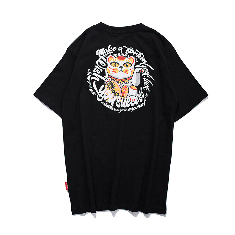 

Casual Men T Shirts Short Sleeve Printed Tee 2021 Summer New Japanese Style T Shirts Harajuku White Black Plus Size Top Clothes