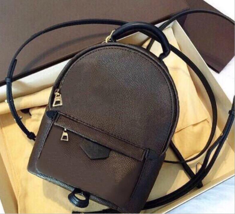 

High Quality Fashion Pu Leather PALM SPRINGS Mini Size Women Bag Children School Bags Style Spring Lady backpack Travel HandBag 5, Black grid