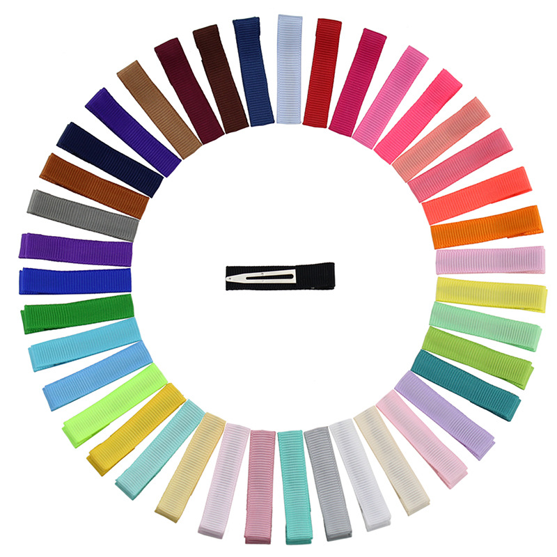 

SALE 180pcs 1.8"(4.5cm) Grosgrain Ribbon Alligator Clip Lined Clips,Single Prong Metal Alligator Hair clips cover cloth 347 U2, Multi-color