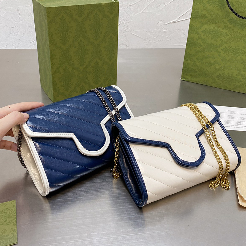 

Fashion Designer Shoulders Bag High Quality Chain Shoulder Strap Original Striped Clutch Luxury Designer 2 Colors Crossbody Bags, Increase freight