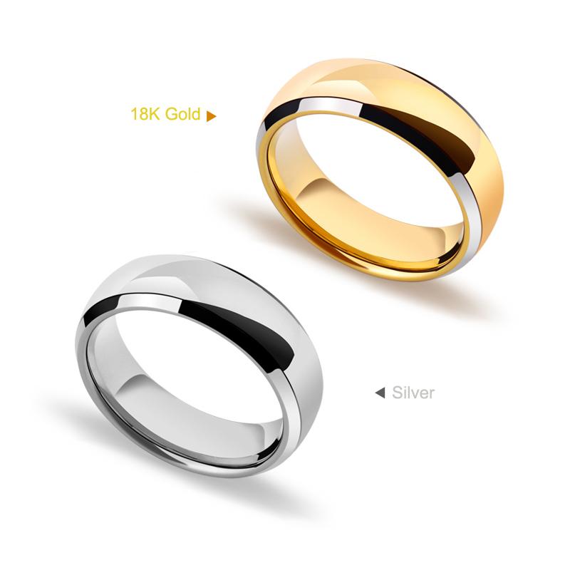 

Cluster Rings Famous Silver/Gold Two Colors 8mm Tungsten Men's Mirron Polished Dome Band Size 7 8 9 10 11 12