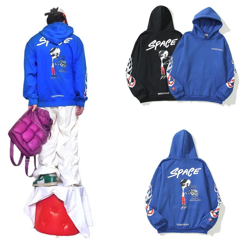

Fear of god Women and Men CH Hoodies Spoof cartoon letter sweater Pullover Essential Sweatshirts Good Quality Hip-Hop Style Youth Clothing M, Black