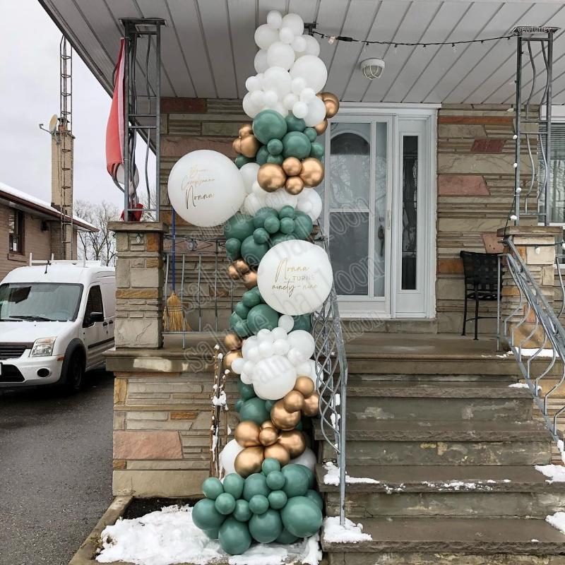 

Party Decoration 122Pcs Grass Green Balloon Garland Arch Kit Golden White For Birthday Baby Shower Weddings