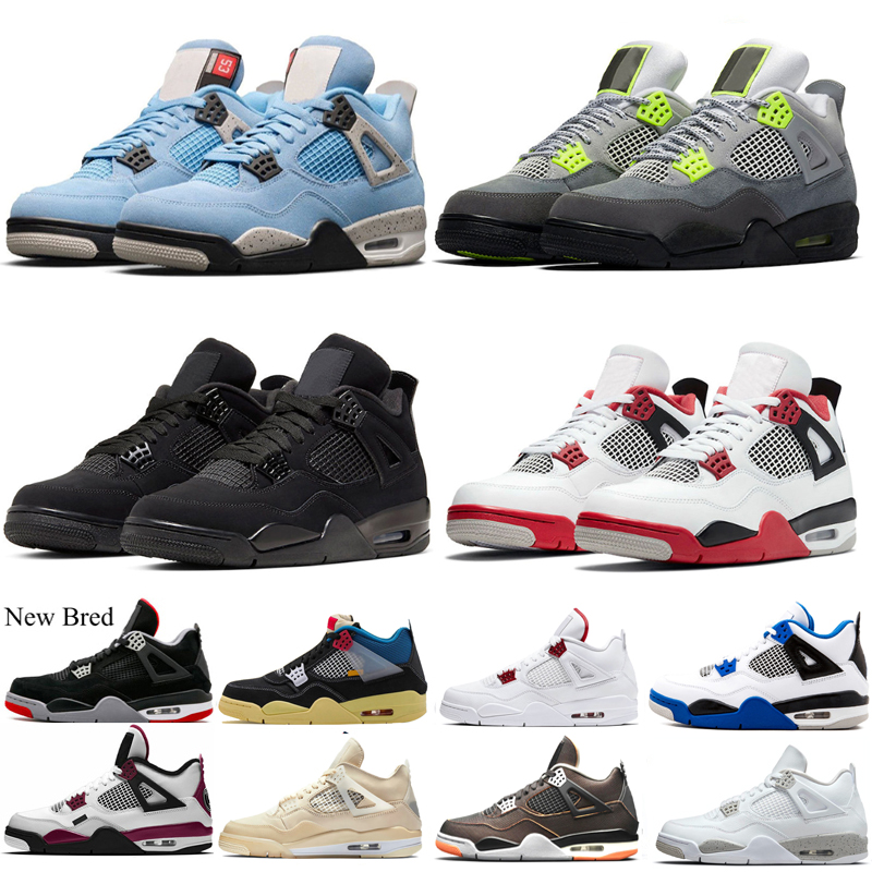 

2022 Boots Basketball Shoes men women 4s Black cat Bred University Blue 1 Fire Red Metallic cool grey Alternate cactus jack White mens sneakers, 16