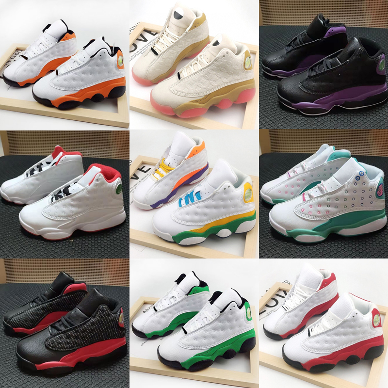 

Jumpman 13 7 Kids Basketball Shoes White Lucky Green Starfish CNY He Got Game Chicago Babys Toddler Children 7s 13s Outdoor Sneakers Size 28-35, As photo 21