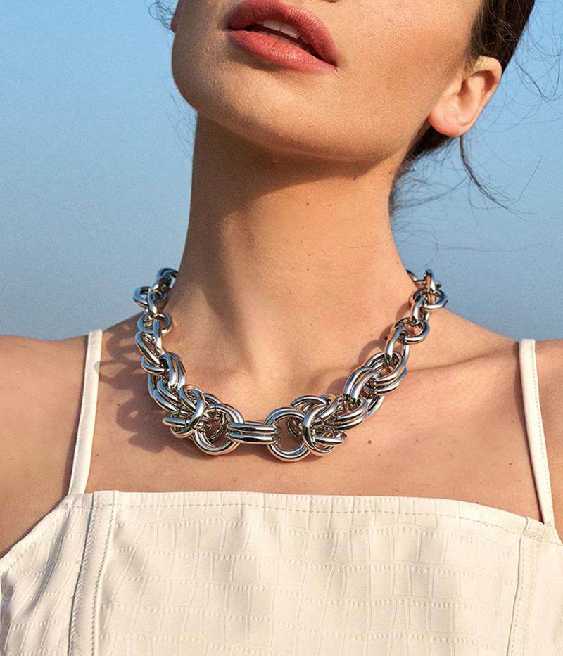

Chains 2021 Women's Jewelry, Punk Thick Chain Geometric Hollow Necklace, Cool Hip-hop Metal Irregular Wedding Party Gift