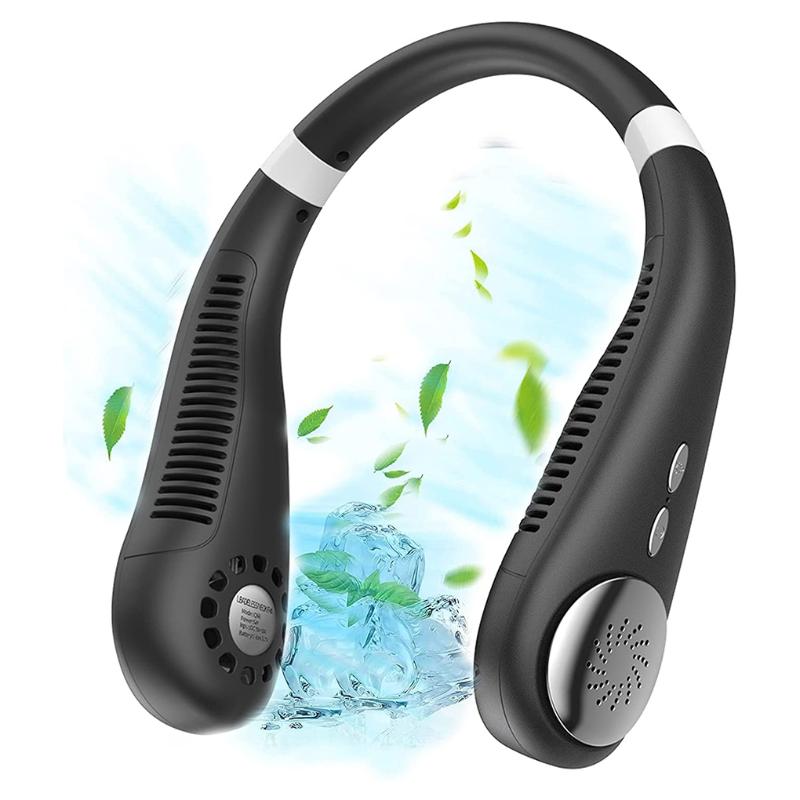 

Electric Fans Neck Hanging Fan Portable Adjustable Cooling Rechargeable Leafless 360 Degree Neckband Personal Air Cooler 2021