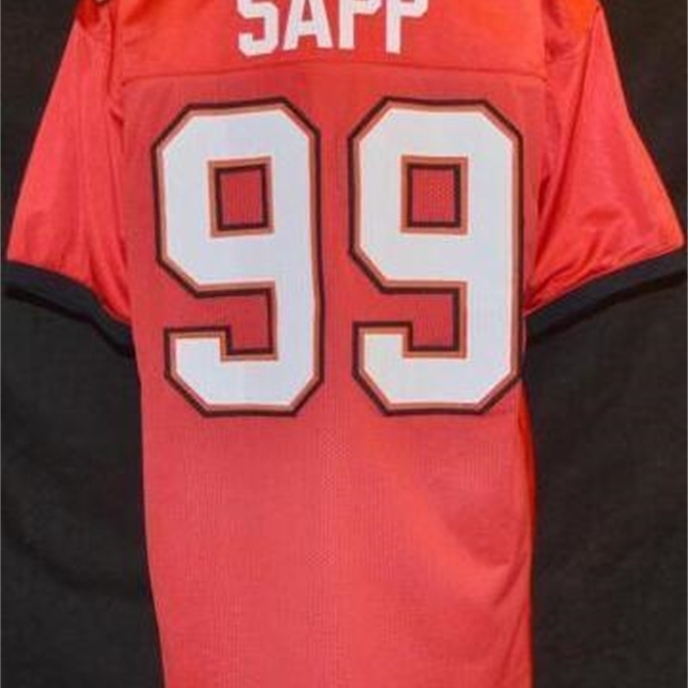 

Factory #99 Outlet Retro warren sapp Football Jersey WHITE Red Orange Mens Stitched Top Quality Jerseys