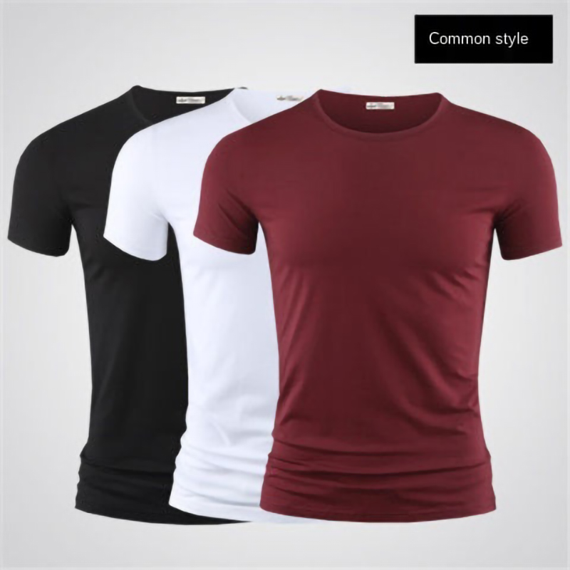 

Modal ice silk short-sleeved T-shirt men's 2021 summer blue trend bottoming shirt clothes half-sleeved, Black;yellow