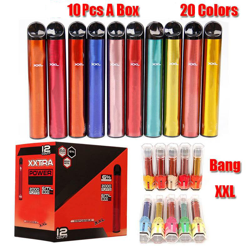 

2021 Bang XXL 2000puffs Package Disposable E-cigarettes Vape Pen Kit Plus 800mAh Battery Vaporizer 20 Colors Fast Ship
