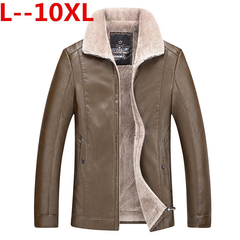 

Men's Fur & Faux Plus 10XL 8XL 6XL Winter Coat Leather Jacket Male Sheep Skin Men Integrated Pile With Thick Warm