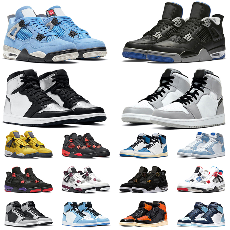 

men women basketball shoes 4s university lightning black cat fire red 1s hyper royal men obsidian trainer sports sneakers, #9