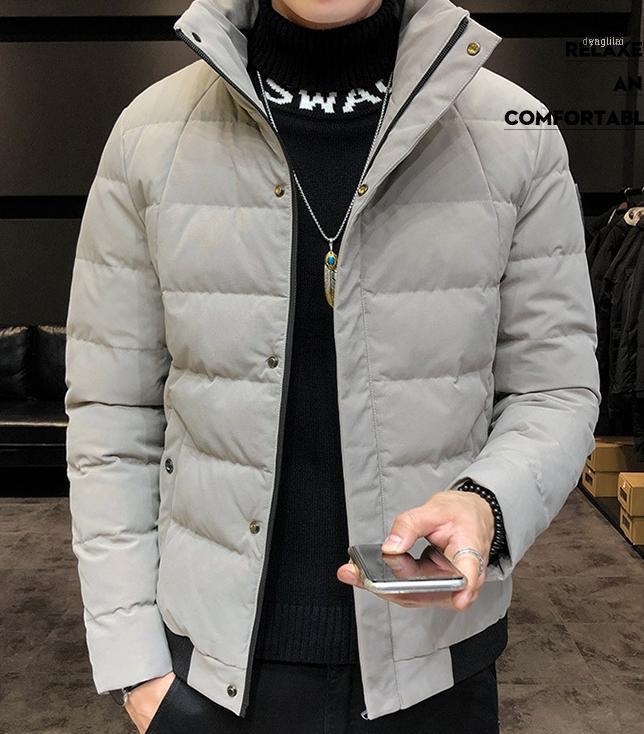 

Stand Collar Cotton-padded Jacket Men Winter Mens Coat M1301, M130 black