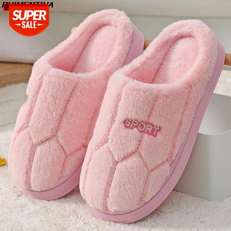 

Dropship Winter Women Warm Shoes Home Plush Slippers Couples Warm Non-slip Floor House Slippers Soft Indoor Shoes Floor Slides #4Y81, Black