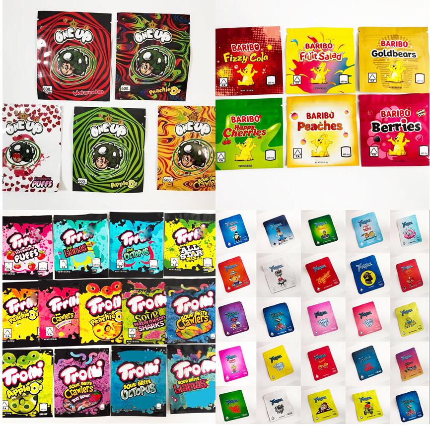 

Customized Rlli edibles Packaging Mylar Bags 710 Sours Edible Package For Original Watermellon Sharks Peach Gummi Packages Bag Gas Rufflez Head Zipper Lock