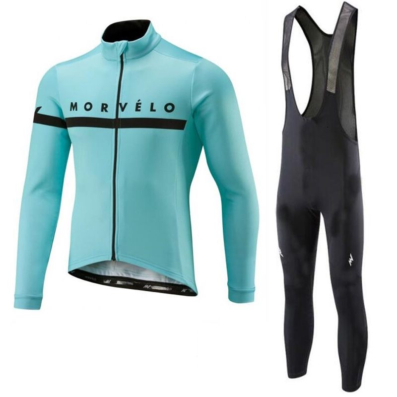 

Morvelo Team Cycling Jersey Suit Men long sleeve Racing Bike Shirt bib pants set Mtb Bicycle Clothing maillot Ciclismo Y21031217, Black;red