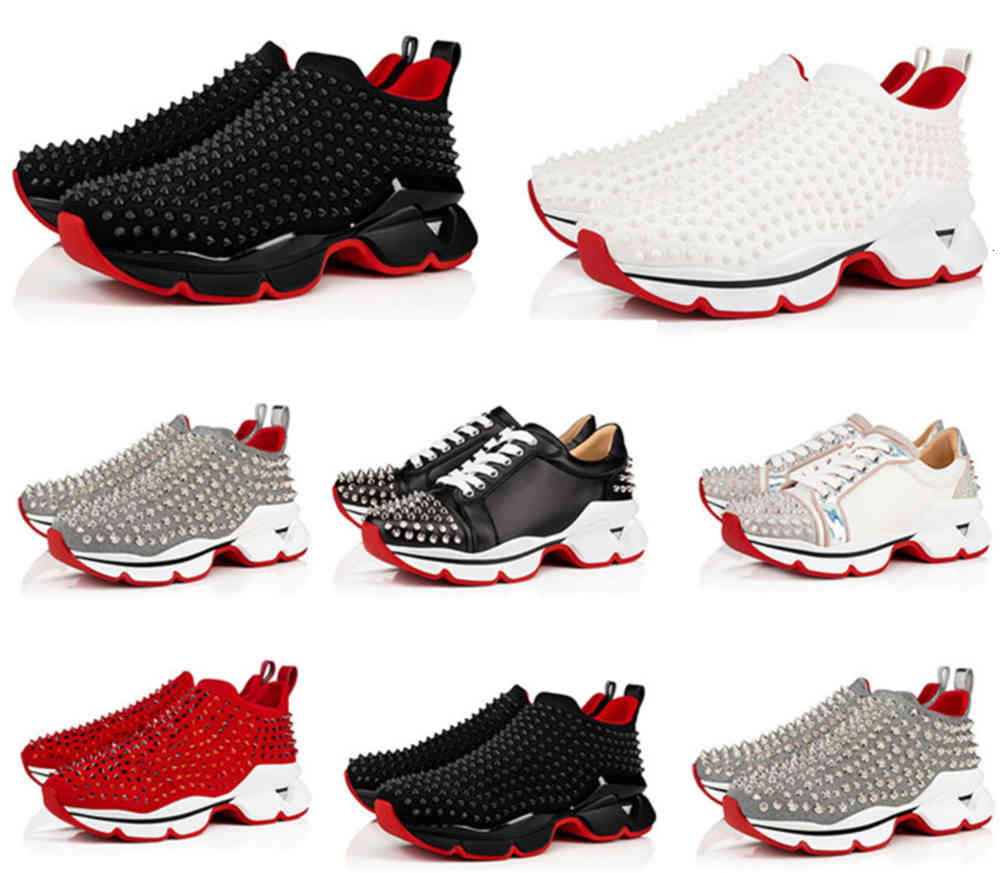 

New product Krystal Spike shoes Sock Donn 000 Neopren flats sneakers designer men red bottoms women's rivets Thick bottom Casual With Box yemianbu