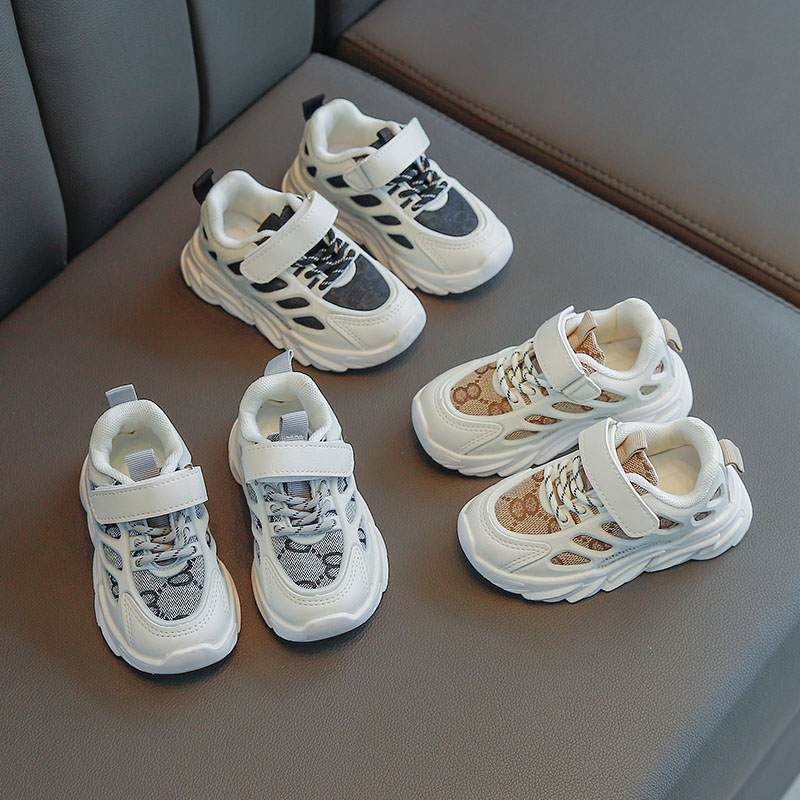 

Baby Toddler Sneakers for Kids Girls Boys Autumn White Breathable Mesh Wear-resistant Sports Running Shoes, Black