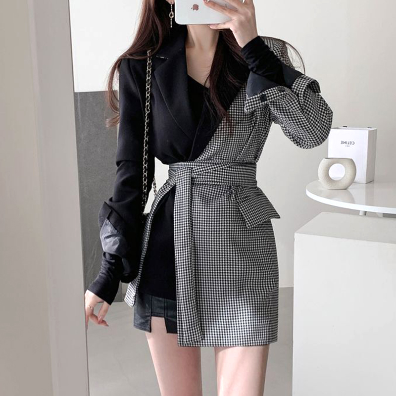 

Koren Style Women Blzers Cots utumn New 2021 Temperment Ldies Blzers Wild Long-sleeved Csul Women Clothing, Black;brown