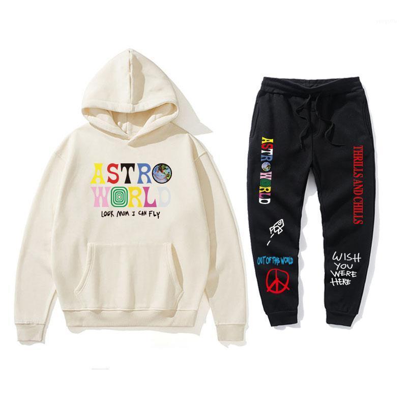 

Men' Tracksuits TRAVIS SCOASTROWORLD Hope You Are Here Fashion Hoodie Letters ASTROWORLD Street Style + Pants Pullover Men
