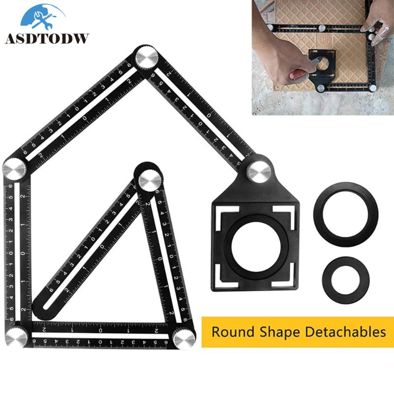 

Professional Hand Tool Sets Construction Tools Multi Angle Measuring Ruler Aluminum Folding Positioning DIY Wood Tile Flooring Punch