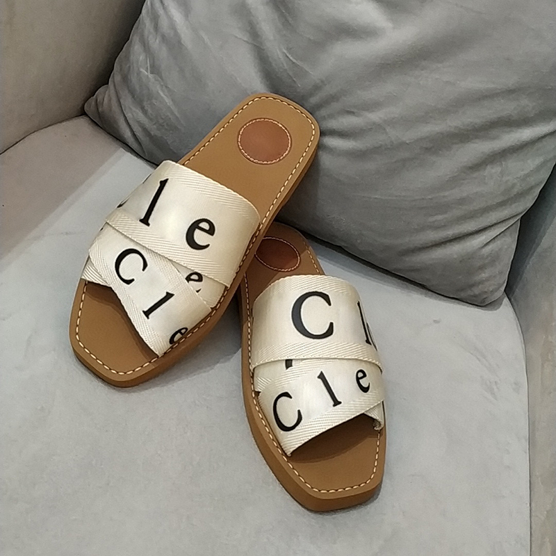 

New Cross Woven Roman Slippers Sandals Shoes Pearl Snake Print Slide Summer Wide Flat Lady Canvas Sandals luxurys designers Slipper NO290, Color 13