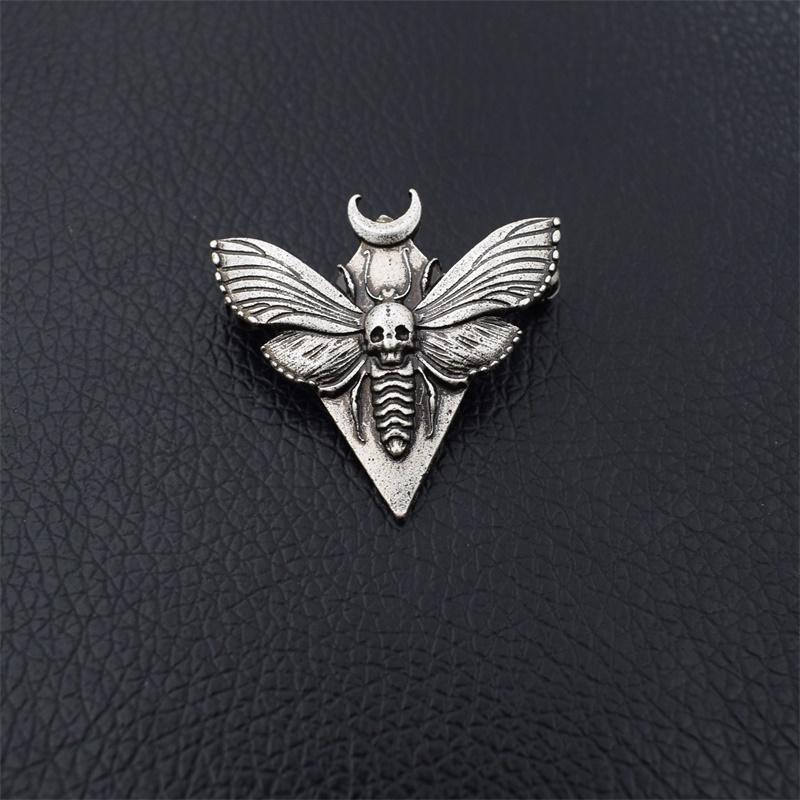 Pins, Brooches 1pcs Wicca Moon Death&#039;S Head Hawkmoth Moth Creative Animal Brooch Pins Jewelry-image-707212755