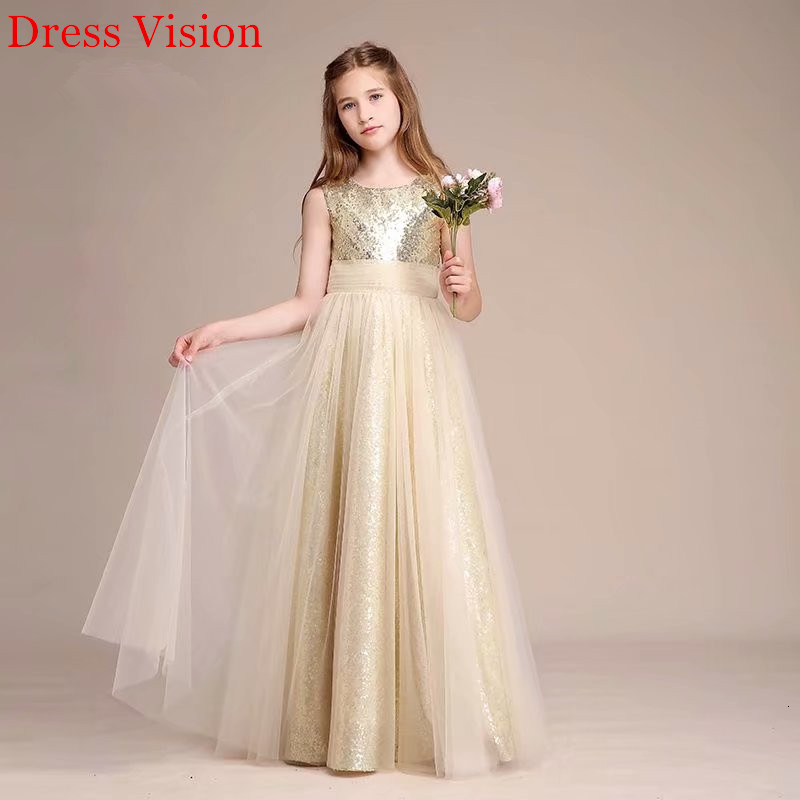 

2021 Sequin Tulle Princess Flower Girls Es First Holy Communion Pageant Party Gown Xgvl, Same as photos