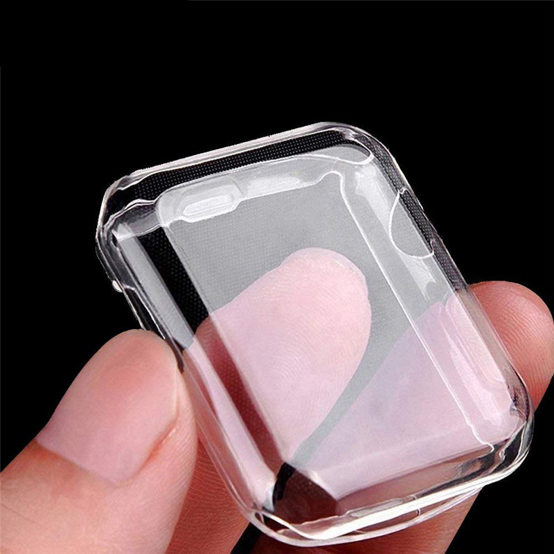 

For iWatch 6 5 4 Cases 40mm 44mm 38mm 42mm Clear Soft TPU Cover Series 1 2 3 Screen Protector, Transparent