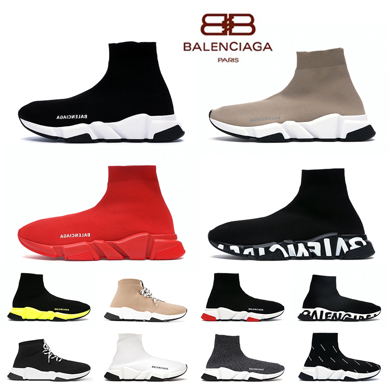 

Luxury Designer Balenciaga Speed Trainer Women Mens Socks Shoes Beige Black White Graffiti Clear Sole Tripler Sock Trainers Sports Sneakers