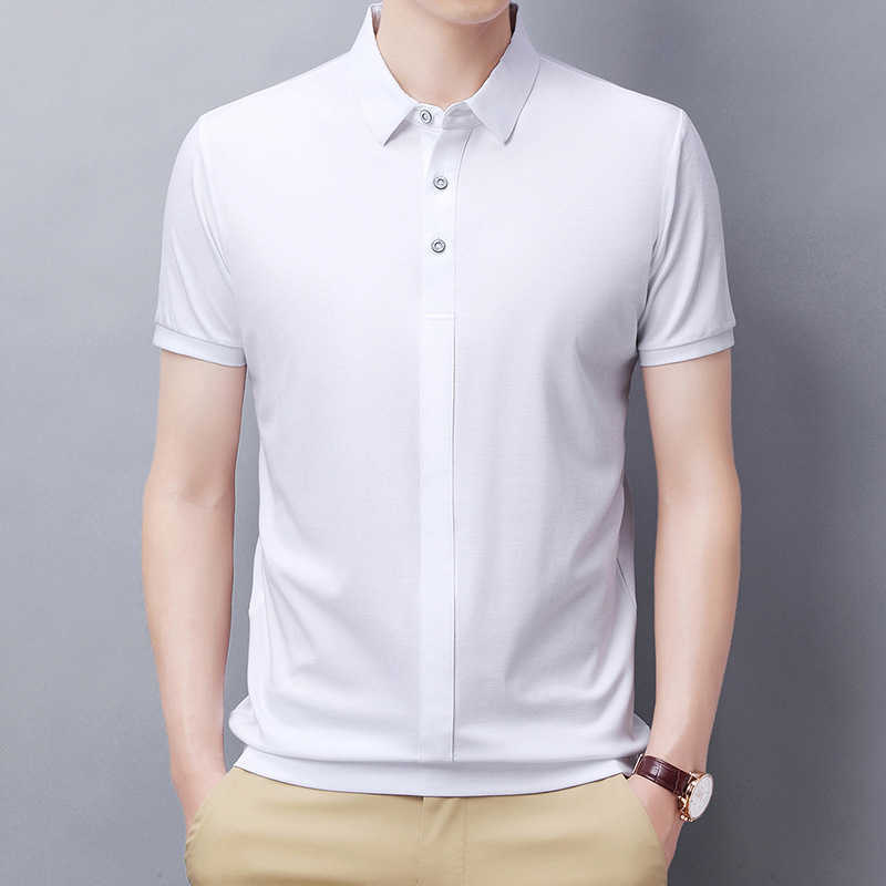 

Summer tshirt men's solid business half sleeve Lapel short polo shirt, 937 yellow