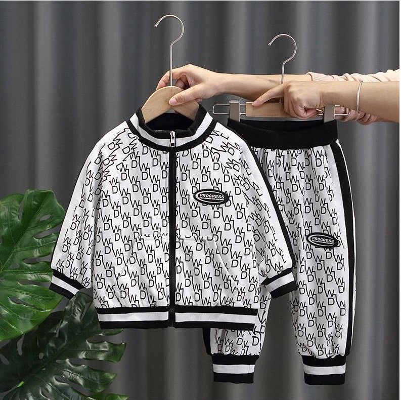 

Spring Autumn Boys Tracksuits Clothing Sets Kids Sports Casual Suit Children Long Sleeve Zipper Jackets+Pants 2pcs Set Boy Outfits Sportswear, Gray