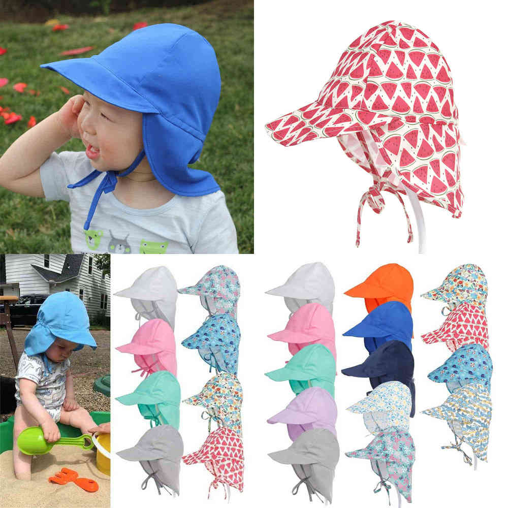 

Kids Summer Legionnaire Baseball Cap Boonie Snap Ball Hats Quick Dry Wide Brim Visor Sun Hat with Neck Protection Cover Flap Caps for Beach Sports Outdoors G60KI27, Blue