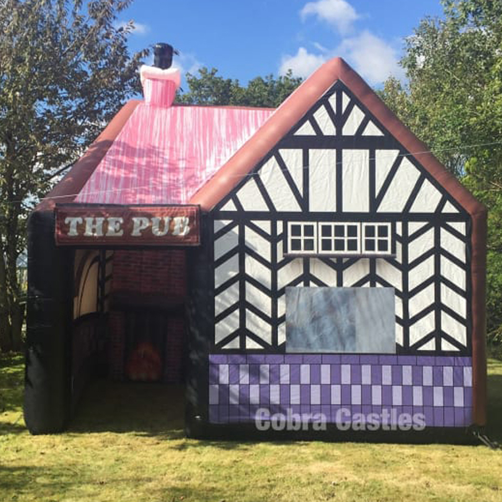 Brand 5x5m Inflatable Irish pub with fire place,portable Bar Tent for summer birthdays weddings parties-image-710922683