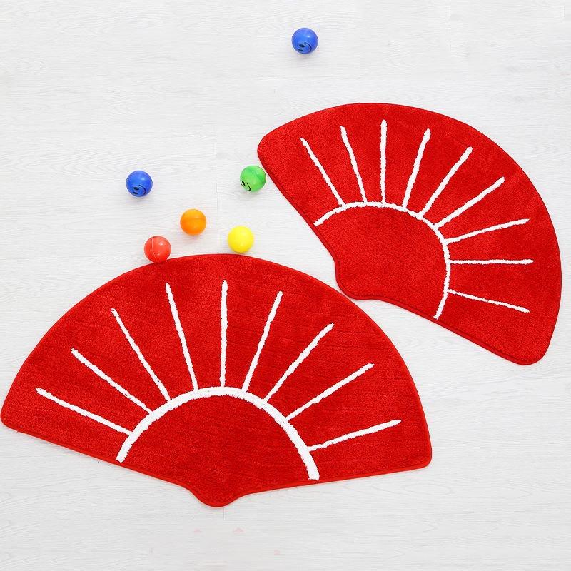 

Carpets Absorbent Carpet Floor Mats Simple Fan-Shaped Ins Bathroom Rug Arc Fan Bedroom Door Mat Toilet Anti-skid Plush Rugs, Type 3