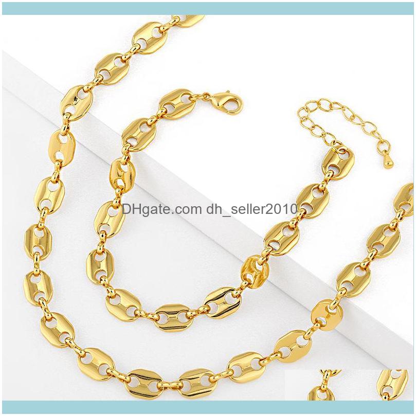 

Necklaces & Pendants Jewelrysterling Sier Pig Nose Chain Necklace Bracelet 18K Gold Plated Minimalist Dainty Fine Jewelry Chains Drop Delive