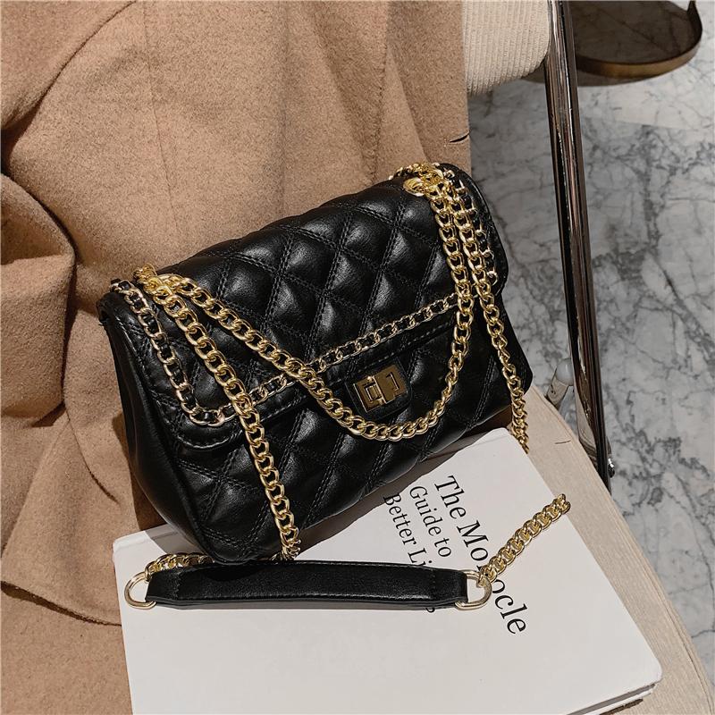 

Soft Quilted Chain Shoulder Bags For Women Designer Lock Small Crossbody Bags High Quality PU Leather Date Bag 2021, Fashion wine red