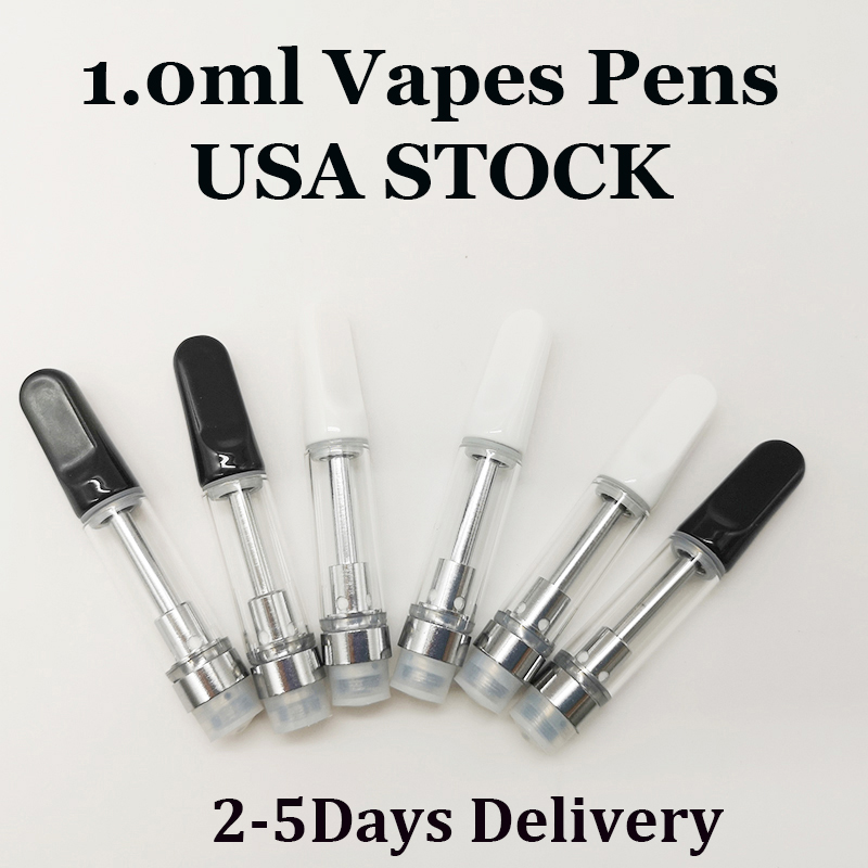 

Vape Cartridges Vapes Pens Ceramic Coil Carts USA STOCK Empty Atomizer Disposable E cigarettes Ceramic-Tip 1.0ml Thick OIL Vaporizer Foam Packaging 2-3 day-Delivery