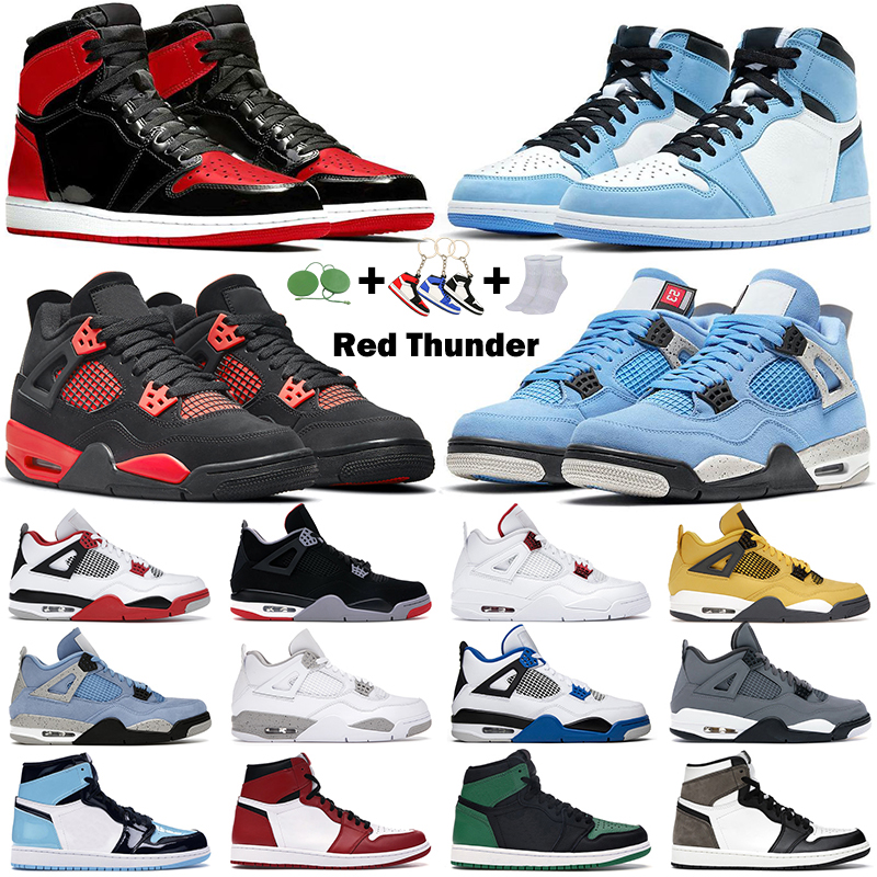 

men women basketball shoes 4 4s Black Cat Red Thunder Sail White Oreo 1s patent bred University Blue Hyper Royal Twist Chicago Pine Green mens sneakers, # 45