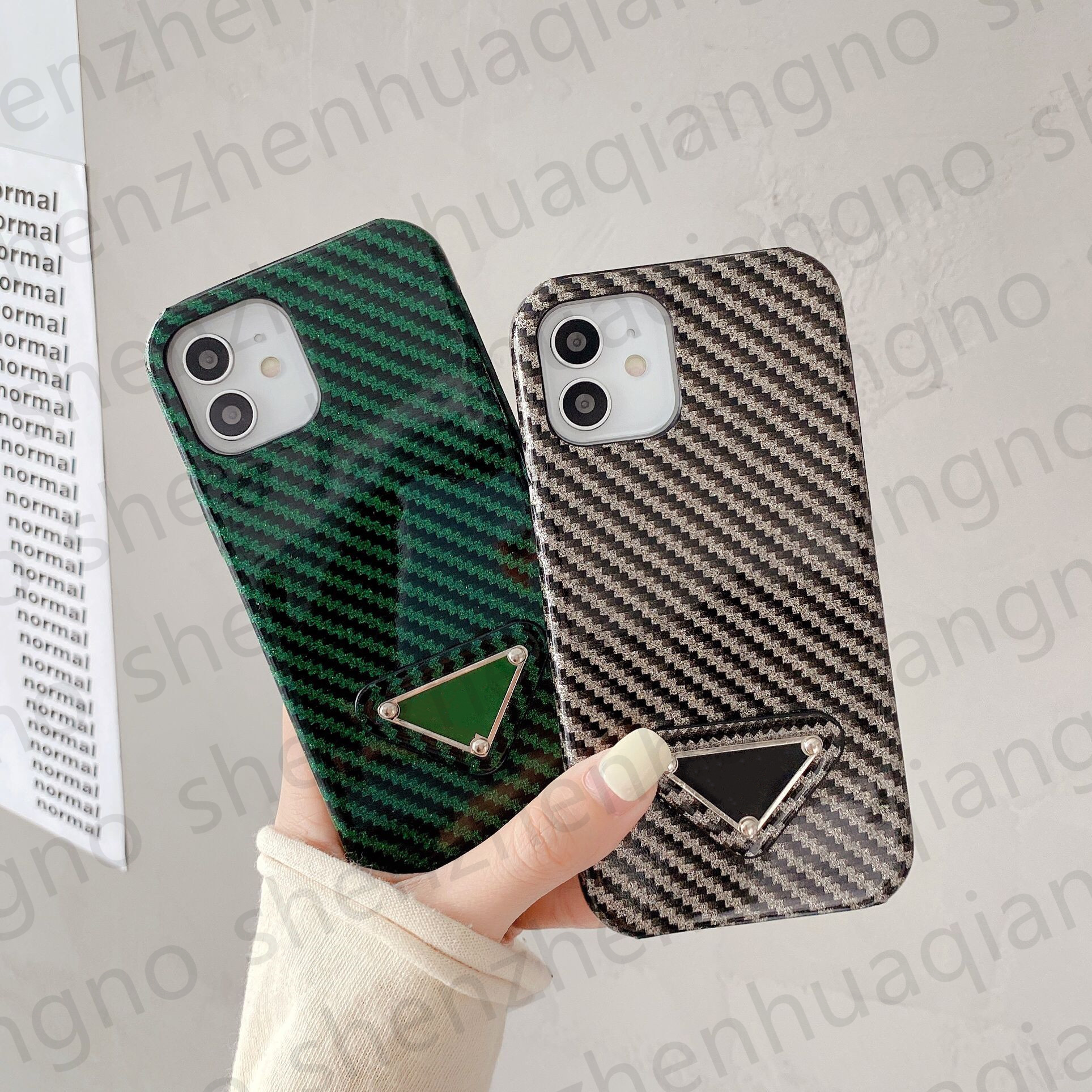 

Luxurys Designer Phone Cases For iphone 13 Pro Max i 12 Mini 11 XS XR X 8 7 Samsung galaxy s21 Ultra 5g s20 Plus Case Fashion Carbon Fiber Pattern Classic CellPhone Cover, 1+logo