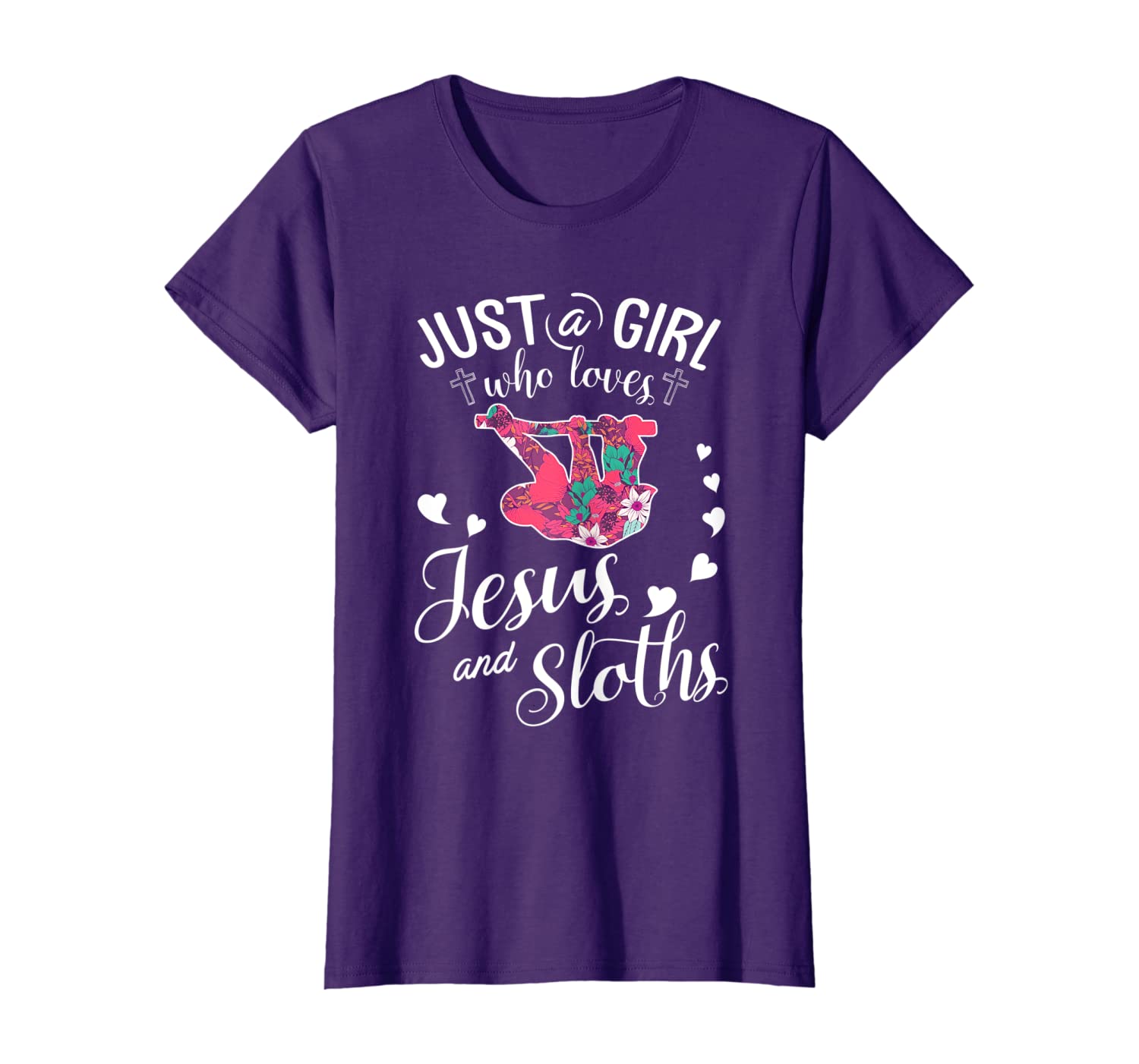 

just a girl who loves jesus and sloths t shirt farmer lover, White;black