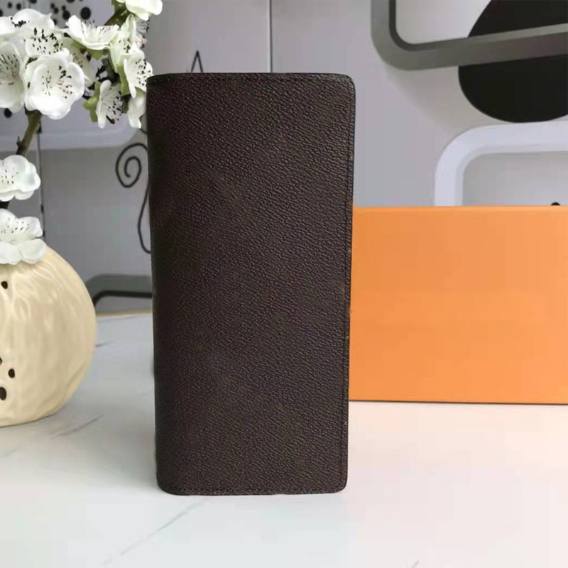 

Men Long Wallet Leather Handbag Classic Card Slot Side Pocket Position Zipper Vertical Double Fold Purse Credit Credentials Folder Passport Bank Card Holder Clutch, Brown-print